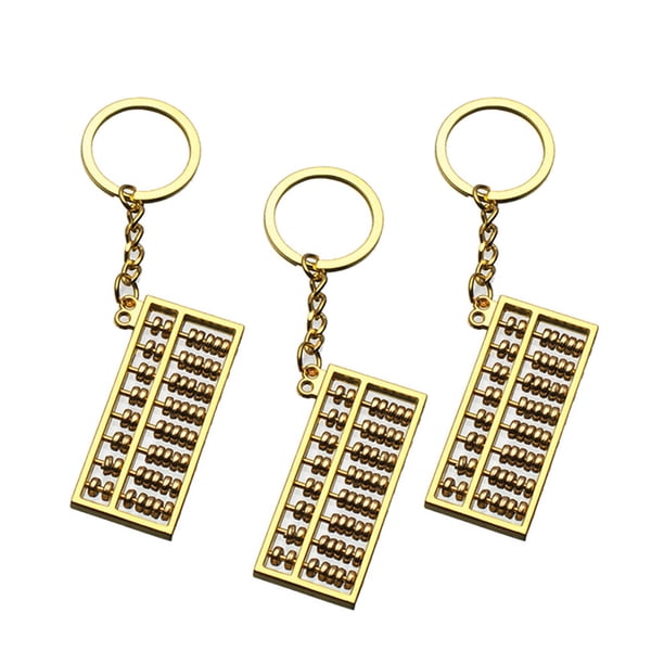 unbranded 3Ud Abacus Llavero Dorado Y Atractivo Para Regalo Y Uso Decorativo
