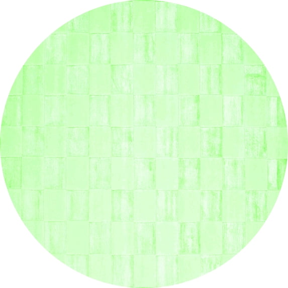 Ahgly Company Indoor Round Solid Green Modern Area Rugs, 4' Round