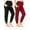 Black/Wine red, variant on Yawrut Two-Piece Set Women Pregnant Women High Waist Support Side Pocket Bunched feet Yoga Maternity Pants