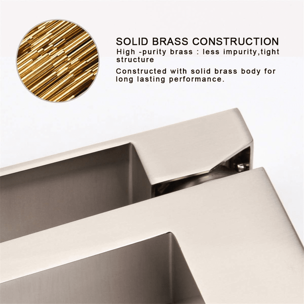 Single Handle Bathroom Faucet, Brushed Nickel Single Hole Bathroom Faucet, Solid Brass Modern Bathroom Sink Faucet Vanity Square Bathroom Faucet with Pop-up Drain & Overflow & Water Supply Hoses