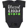 thumbnail image 3 of Inktastic Blessed and Lucky 4 Leaf Clovers St. Patrick's Day Boys or Girls Baby Bodysuit, 3 of 5