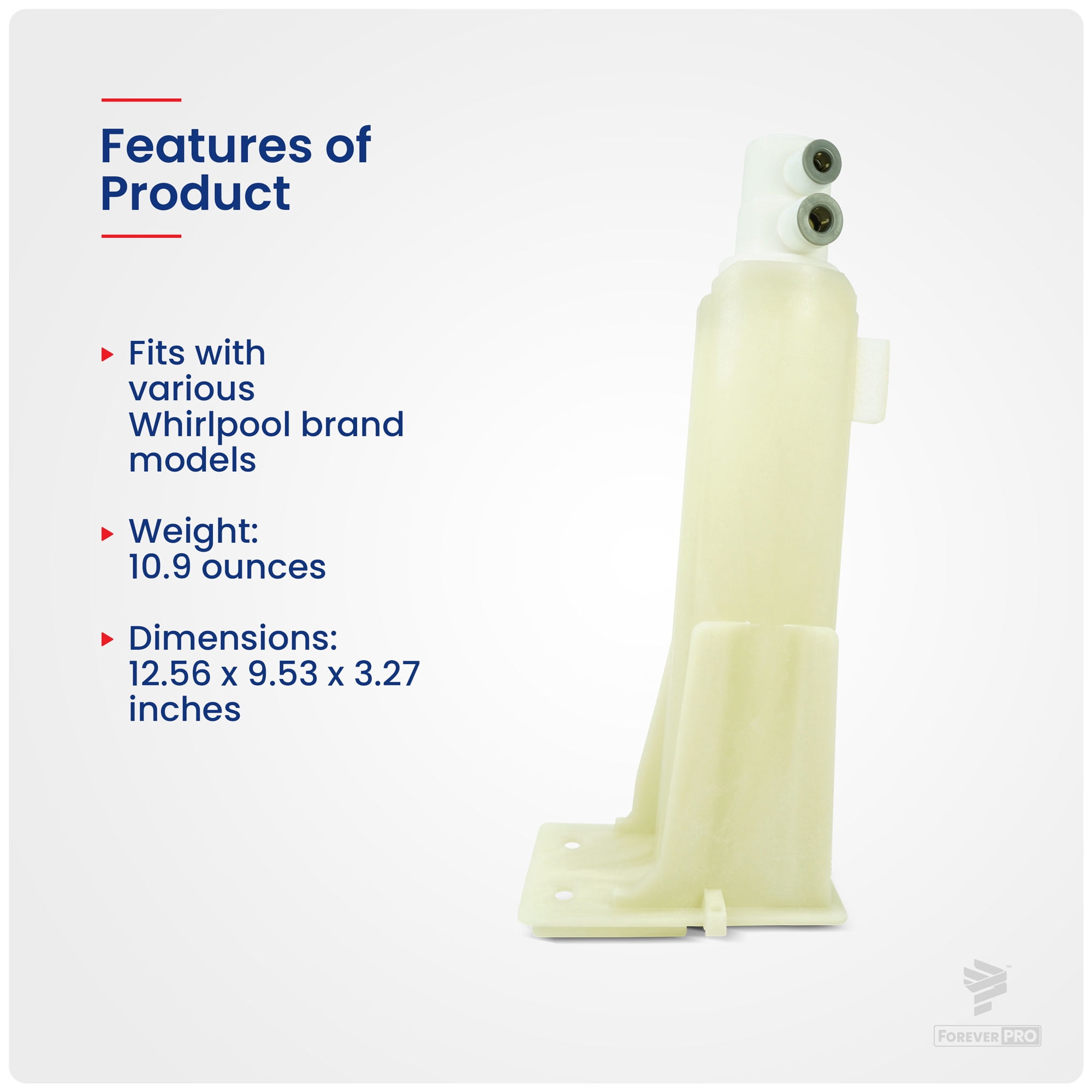ForeverPRO WP2186443 Water Filter Housing for Whirlpool Refrigerator 2186443 451472 AH328166 EA328166