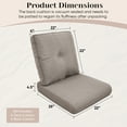 thumbnail image 7 of POCASSY Outdoor Deep Seat Cushion Set, 25 x 21.65, Water Repellant, Fade Resistant, Deep Seat Bottom and Back Cushion for Chair, Sofa, and Couch, Gray, 7 of 7