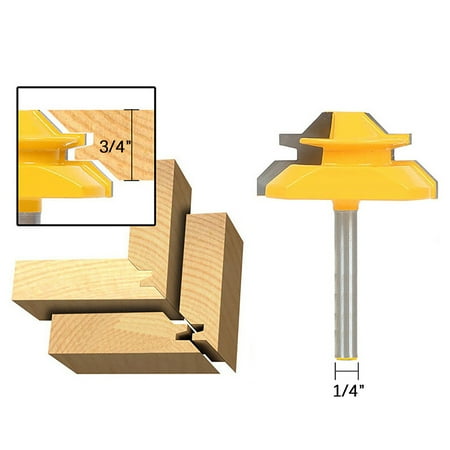 

WMYBD Tools&Home Improvement 45Degree Lock Miter Router Bit Woodwork Tenon Cutter Tool W/1/2 1/4Inch Shank