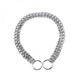 thumbnail image 6 of panDaDa Silver Pet Dog Pinch Collars Solid Training Iron Double Row Chain Collar 40/50/60cm, 6 of 6