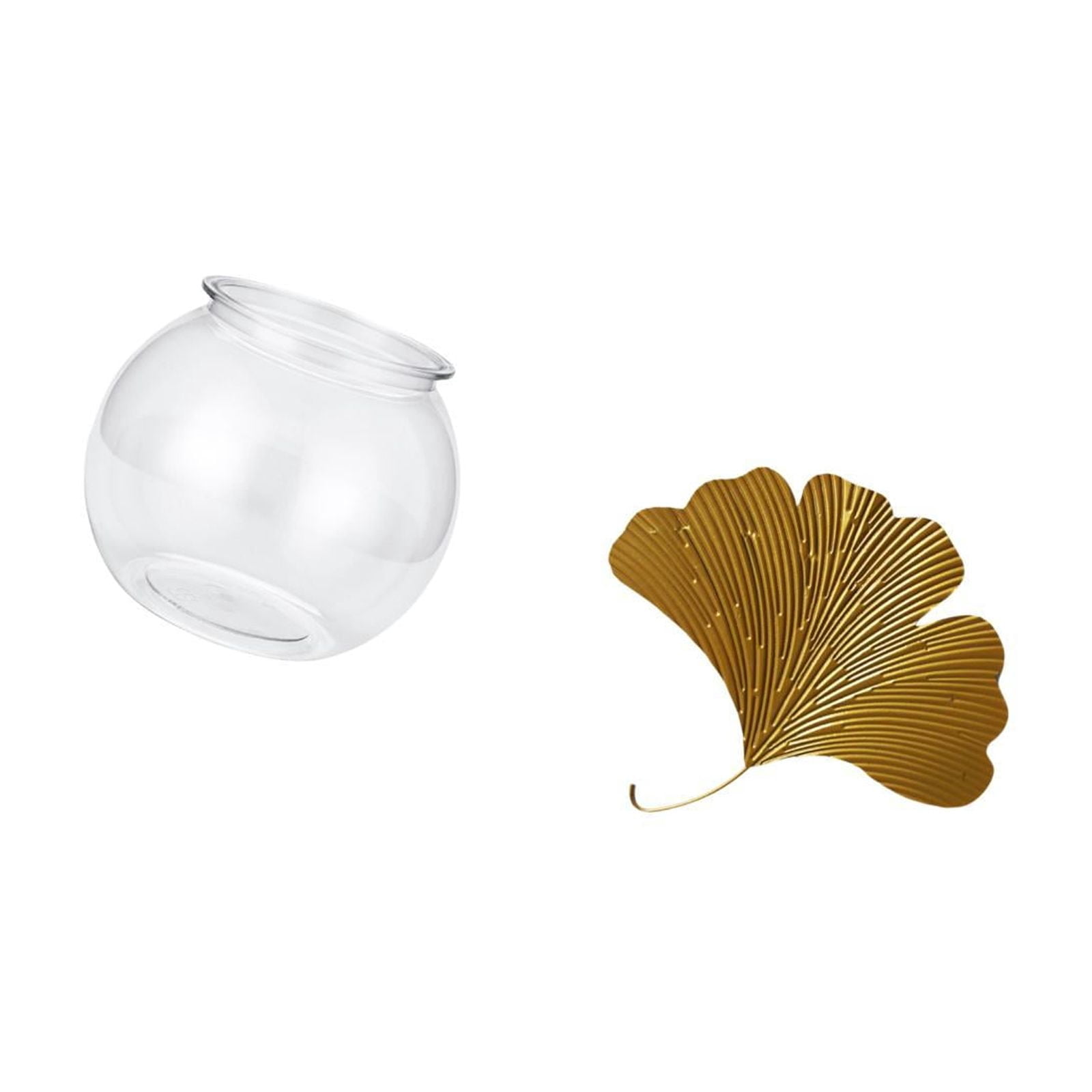 2 Pieces Fish Tank Aquarium Bowl with Round Transparent Design for Living Room Office Desk Decor