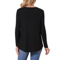 thumbnail image 3 of Camiseta de manga larga de cuello redondo para mujer INSPIRE CHIC, cómoda y elegante, ideal para uso diario, color negro, talla L, 3 of 6