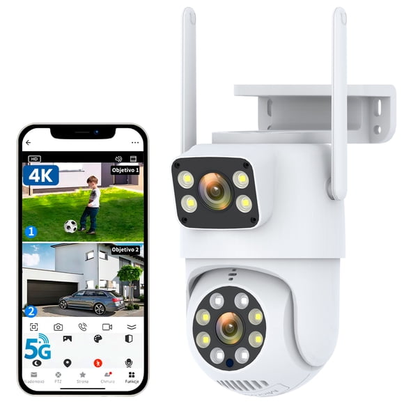 VAK Video Camara de seguridad Exterior Doble lente W43 5G wifi IA luz nocturna