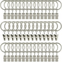 44 Pack Metal Curtain Rings with Clips, Curtain Hangers Clips, Drapery Clips with Rings, Drapes Rings 1 in Interior Diameter, Fits Diameter 5/8 in Curtain Rod, Sliver