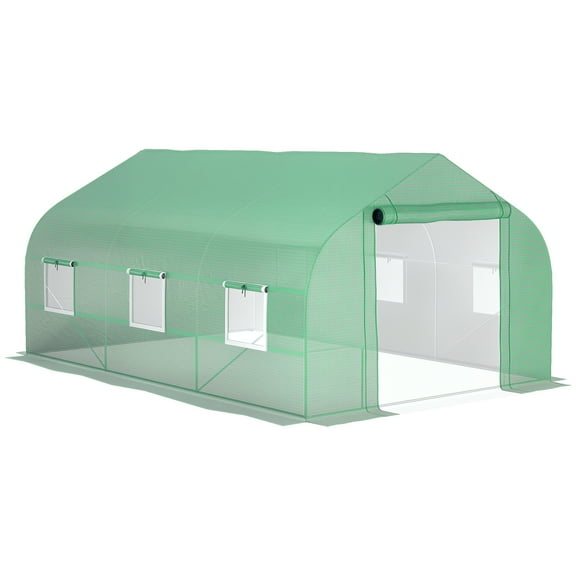 Homiyad Outdoor High Tunnel Greenhouse, 11.5'x10'x6.5', Portable, with Windows, Deep Green