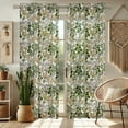thumbnail image 2 of Vargottam Botanical Print Sheer Curtains for Window & Door - 2 Panel Set, 84", Grommet Top, Light Filtering Georgette Drape for Living Room, Bedroom, or Office, 2 of 9
