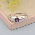 thumbnail image 3 of 5mm Round Shape Amethyst Gemstone 925 Sterling Silver Women Wedding Ring, 3 of 7