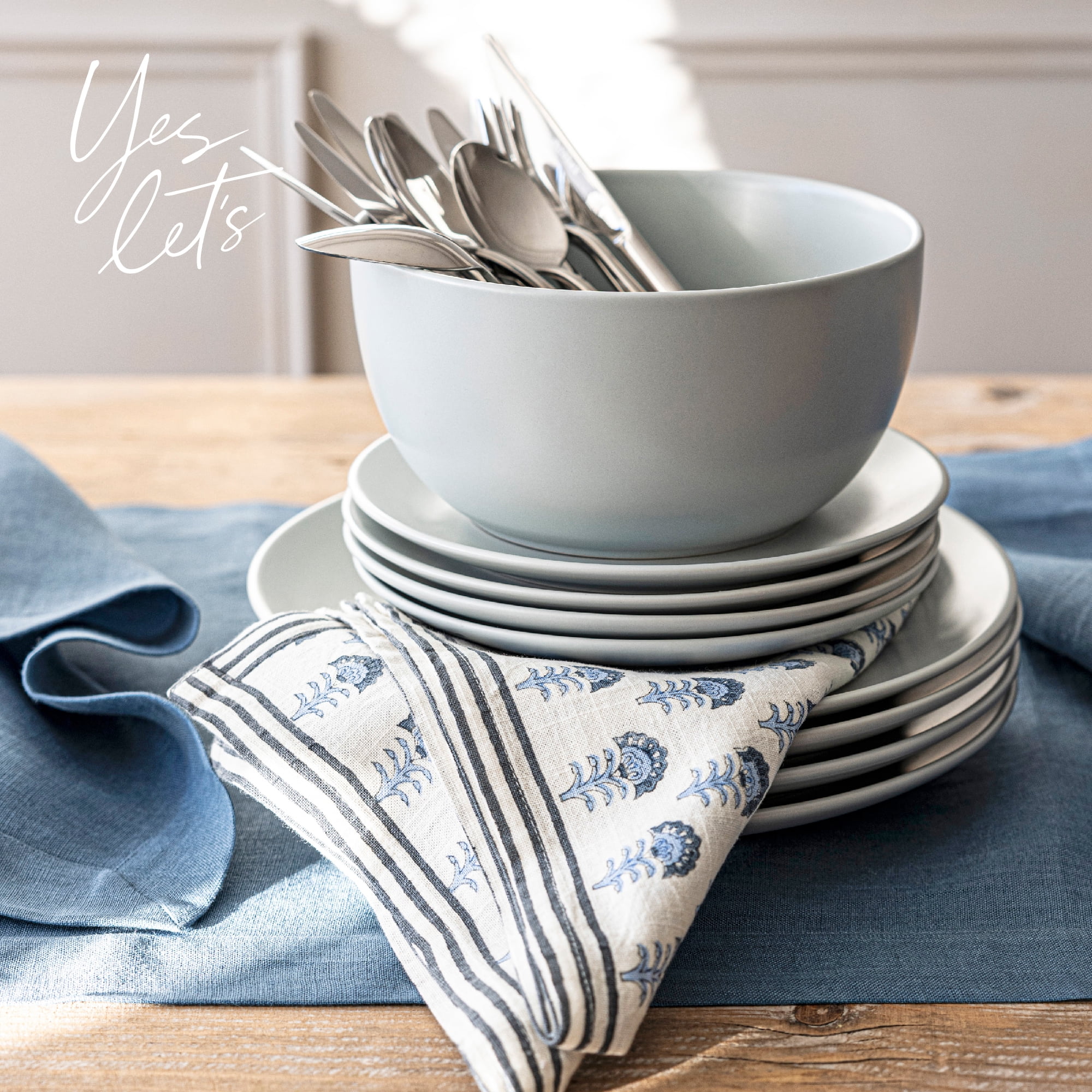 over&back 18x90 Washed 100% Linen Table Runner - Washable Table Runners for a Custom Home Decor Tablescape - Perfect for Coffee Table, Dinner Table, Living Room, and More - Blue