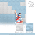 thumbnail image 5 of WallPuzzle - Macaron Color 3D Wall Panels With Double-sided Tape (12in x 12in, 10pcs) [Wave] [Sky Blue], 5 of 7