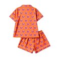 thumbnail image 4 of WAYUTE Halloween Theme Girls Pajamas Pumpkin Print Short Sleeved Button Down Lapel Shirts and Shorts for Kids Pjs Loungewear Casual Daily Wear, 4 of 4