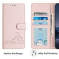 thumbnail image 4 of Phone Case for iPhone 16 Wallet Case Cat Pattern PU Leather Case with [RFID Blocking] Card Slots Kickstand Shockproof Magnetic Flip Cover, Pink, 4 of 7