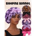 thumbnail image 1 of 4Pcs Hair Bonnet Printed Leopard Double Layer Satin Splicing Hair Bonnet For Sleeping For Curly And Straight Hair 4PCS M, 1 of 5