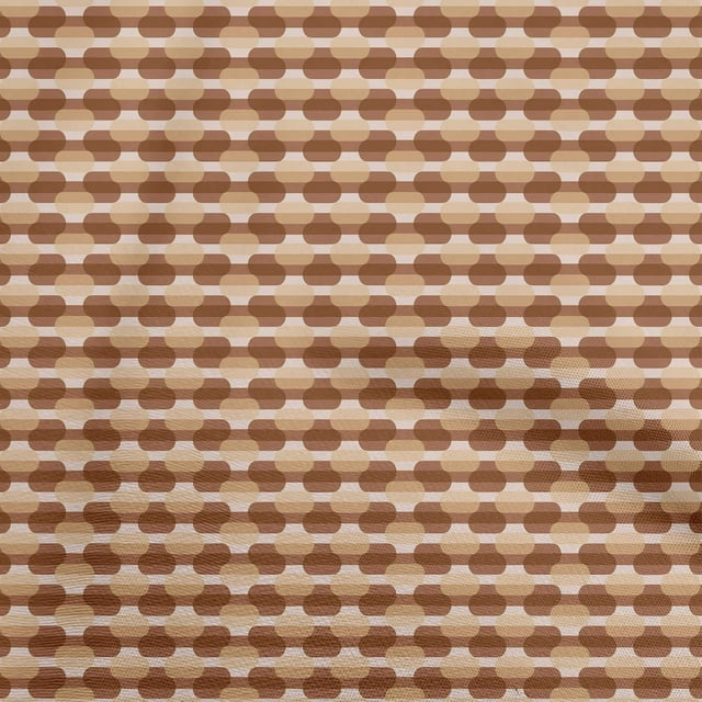 oneOone Tissu Polyester Lycra Marron Abstrait pour Robe Tissu Imprimé au Mètre 56 Pouces de Large
