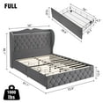 thumbnail image 3 of Faitaliicy Upholstered Platform Full Bed Frame With 4 Storage Drawers Tall Headboard and Charging Station Wooden Slats Support Luxurious Velvet Tufted & Wingback Noise Free, 3 of 9
