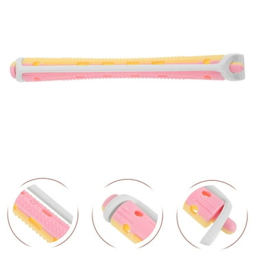 Huaq Curling tools macaron multi-color cold perm rod wave curling small curl pear flower hollow curling rod cold barber curling perm artifact 12pcs (PC 95022 pink yellow)