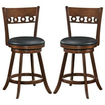 Kadyn Bar Stools, Counter Bar Stools, Set of 2 Swivel Bar Stools with Rubber Wood Frame-24.5 inches