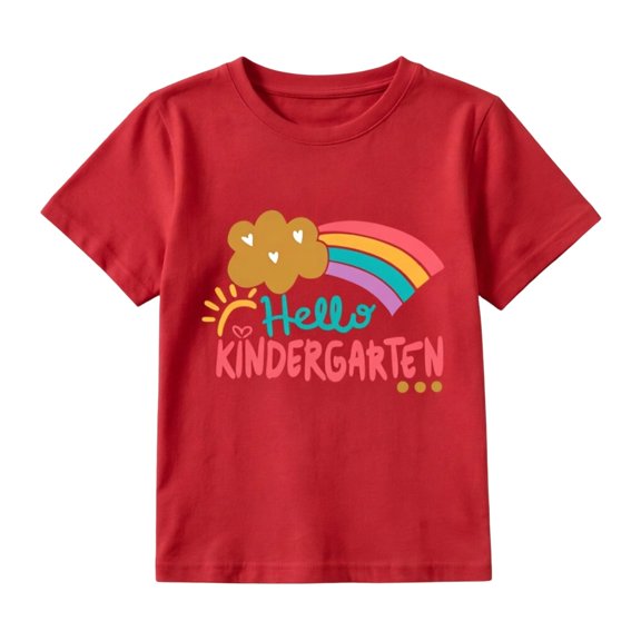 First Day of Kindergarten Shirt for Boys Girls Hello Kindergarten Pencil Dinosaur Toddler Kids Back to School Outfit