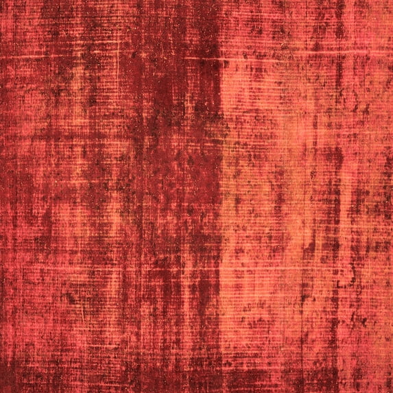 Ahgly Company Indoor Square Abstract Orange Modern Area Rugs, 7' Square