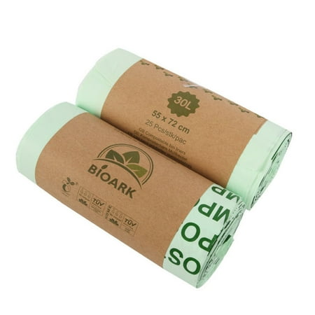 

50pcs Corn Starch Environmental Sorting Bags Convenient Pet Poop Bags Biodegradation Disposable Garbage Bags (Green 8L Thickness 0.014mm 40x38cm)