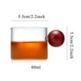 thumbnail image 2 of Glass cups wooden round ball handle coffee cups atomized tea cups, 2 of 7