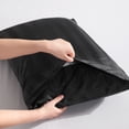 thumbnail image 2 of Lorviah 3 Piece Striped Satin Duvet Cover Set Twin Size, Soft & Hair/Skin Friendly, Black, 2 of 5