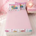 thumbnail image 4 of meiyoeat Pink Ice Cream Baseball Zipper Twin Comforter Sets with Fitted Sheet and 2 Pillowcases for Girls, Drip Sport Sneaker Bat Zipper Bedding Set, Pink Reversible, 4 Pieces, 4 of 7
