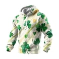 thumbnail image 1 of Tauxra Chandail à Capuchon Imprimé de la Saint-Patrick pour Hommes, Col Rond, Style de Rue, Haut à Cordon, Chandail à Manches Longues pour Hommes avec Motif Graphique, Coupe Ample Décontractée, Hauts Rétro, 1 of 2