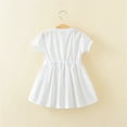 thumbnail image 3 of LIaqionyy Toddler Girls White Dress Short Sleeve A-Line Sundress Party Birthday Formal Dresses 2-12 Years, 3 of 9