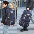 thumbnail image 3 of 60L Waterproof & Durable Hiking Backpack Multi-Pocket Travel Shoulder Bag for Camping Lounging Trekking with Reflective Strips & Whistle (Blue), 3 of 9