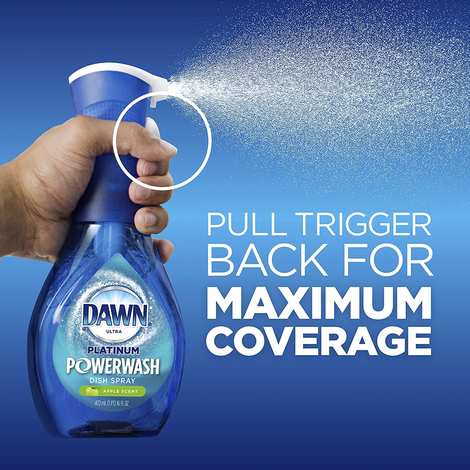 Dawn Platinum Powerwash Dish Spray, Dish Soap, Apple Scent Refill, 16oz (Pack of 6)
