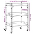 thumbnail image 2 of vidaXL Kitchen Trolley Smoked Oak 50x35x75.5 cm Engineered Wood, 2 of 5