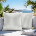 thumbnail image 4 of Outdoor Pillow Cover Sage Green Stripes Set of 2 Waterproof Throw Pillowcases Vertical Striped Decorative Patio Furniture Pillows for Couch Garden Indoor & Outdoor Use, 4 of 9