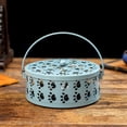 thumbnail image 7 of Pebbuoy Iron Mosquito Coil Holder with Lid Round Fireproof Incense Holder Cat Claw Hollow Design Metal Insect Repellent Box for Home Office Camping, 7 of 7