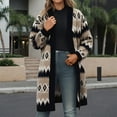 thumbnail image 2 of Arlun Women's Open Front Long Sleeve Long Cardigans Boho Print Loose Sweaters Outwear Soft Cozy Stylish Warm Coats 2025 Fall Winter Streetwear Outfits Khaki M, 2 of 6