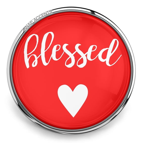 Choose Color | Blessed Heart Snap Jewelry Ginger Charm Button, For Interchangeable DIY Customizable Accessories