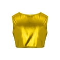 thumbnail image 2 of iiniim Girls Shiny Sequins Performance Crop Tops Kids Sleeveless Hip Hop Tank Top Vest 3-116 Gold 12-14, 2 of 7