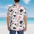 thumbnail image 3 of Lsque Lilies Flowers pattern Hawaiian Shirt for Men, Unisex Summer Beach Casual Short Sleeve Button Down Shirts-Small, 3 of 9