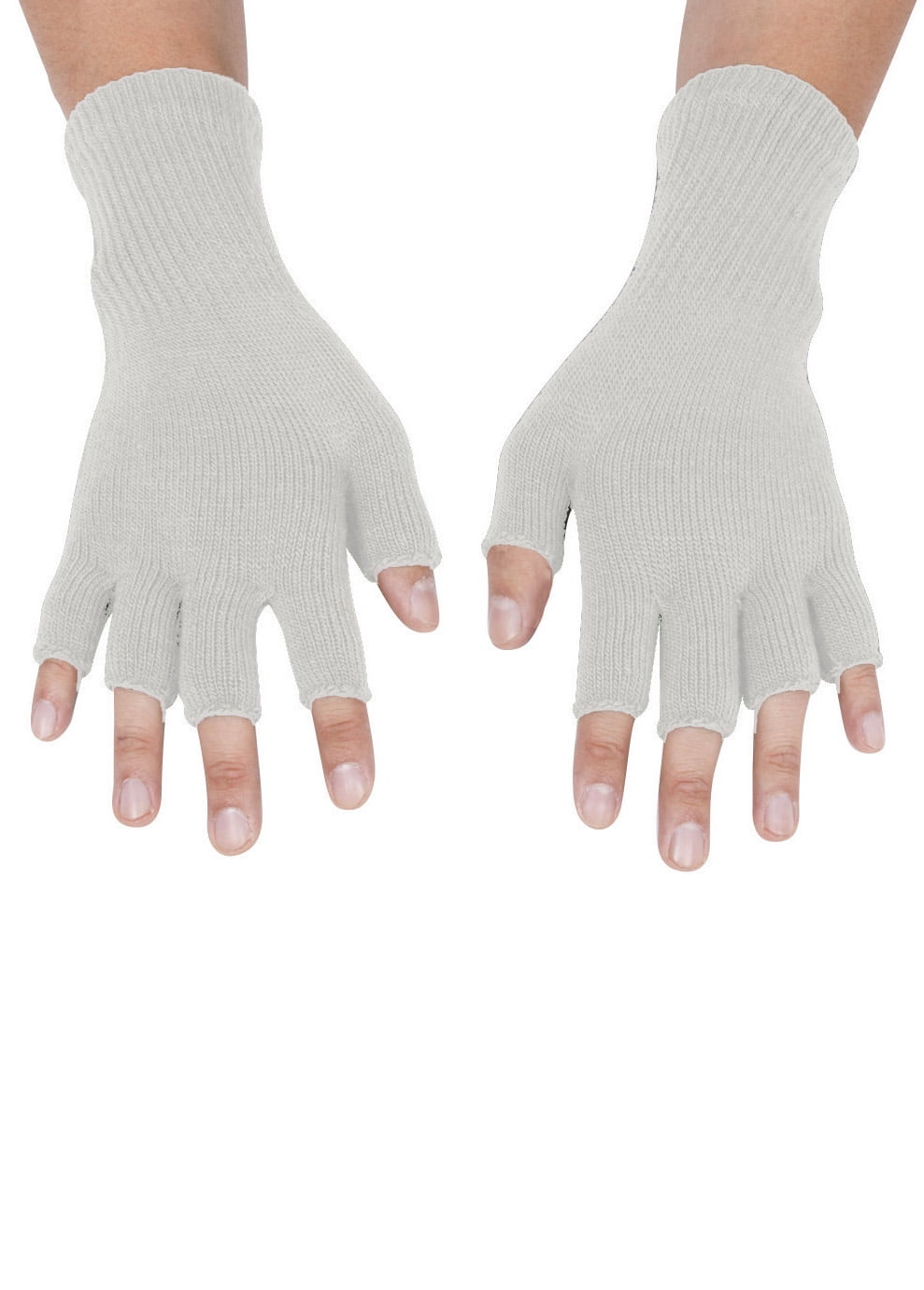 Gravity Threads Unisex Warm Half Finger Stretchy Knit Fingerless Gloves 
