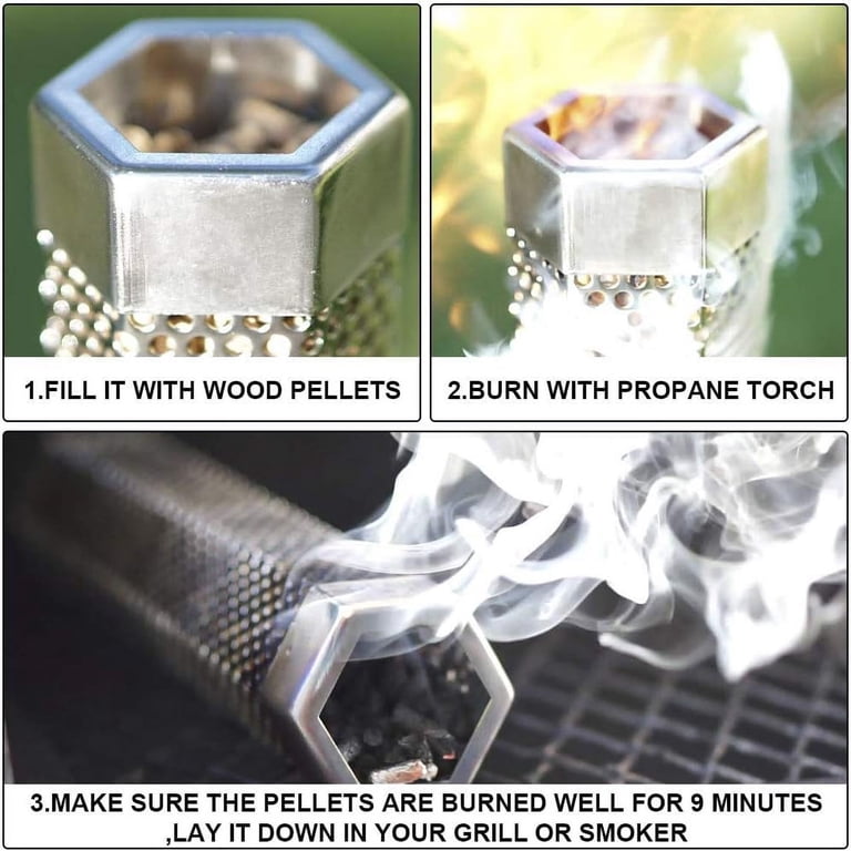 Tubo Ahumador Para Barbacoa De Acero Inoxidable 304 - 6 Pulgadas, Para Dar Sabor Ahumado A Carnes Y Verduras
