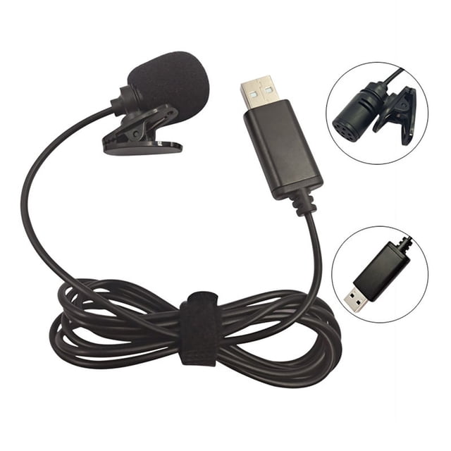 Yeacher USB Lavalier Condenser Microphone Omnidirectional Wired Clip-on Mic Hands Free Plug & Play for Computer PC Laptop Video Conference Chatting Live Streaming Recording Online Classes
