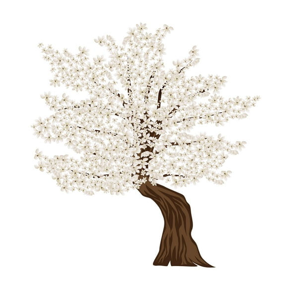 Heavy Floral Peel and Stick Wall Decals-Cherry Blossom Themed wall Decoration For Home-Easy to use-Design with Vinyl-Size 9" x 10".