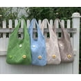 thumbnail image 2 of Kukuzhu Women's Crochet Tramp Bag Knitted Tote Bag Shoulder Floral Pattern Tote Bag Vintage Wool Shopping Bag Hand-Woven Bag, 2 of 4