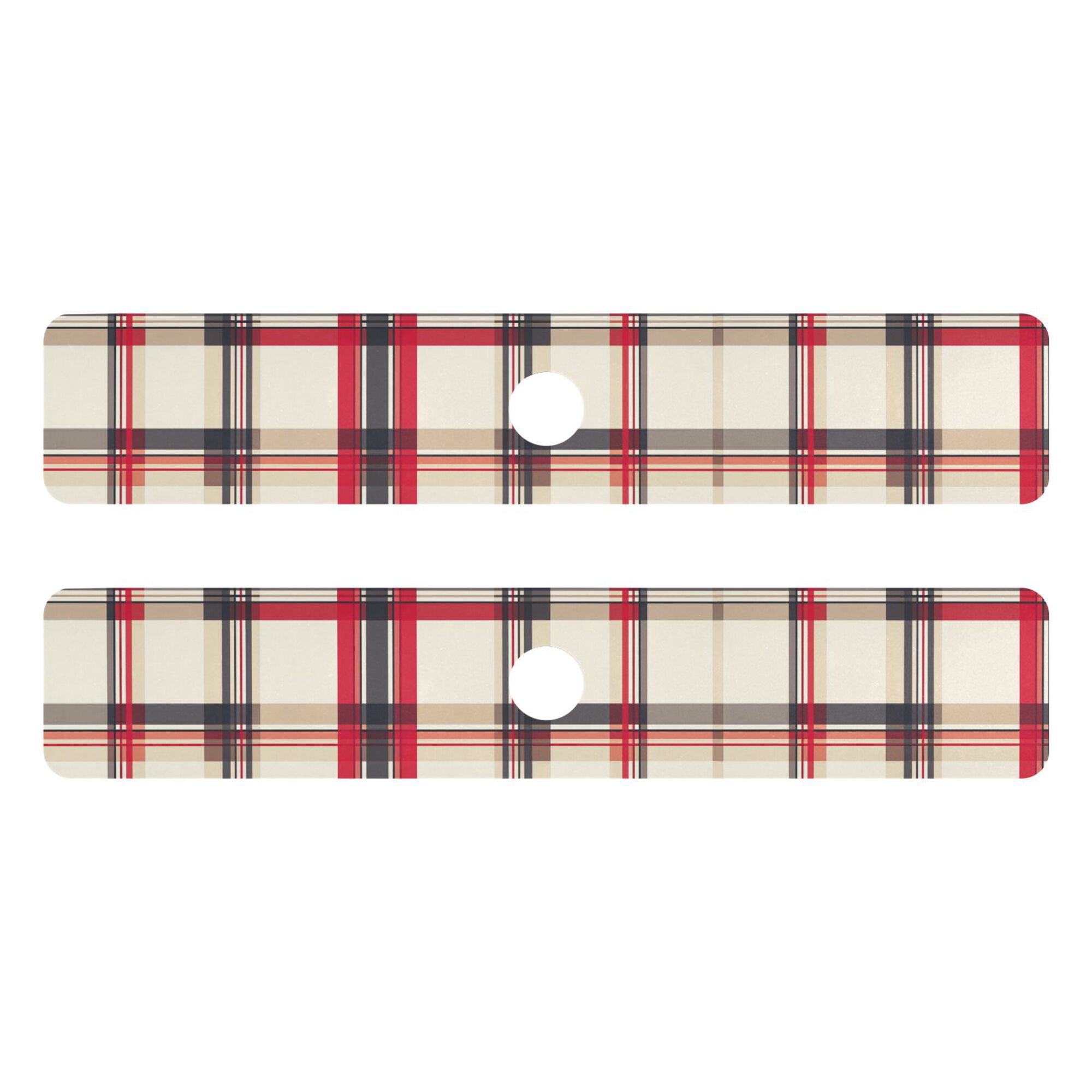 Yayeee Faucet Mat for Kitchen Sink 30" Diatomite Long Splash Guard Pad, Red Tartan, 2 Pack