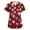 Red, variant on Womens Christmas V-Neck Scrub Shirts, Four-Way Stretch Short Sleeve Workwear Graphic Print Pocket Side Slit Uniform Tee, Red, 4XL