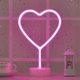 thumbnail image 1 of Letrero de neón LED con base alimentada por batería/USB, luces de neón para dormitorio, habitación de bebé, familia, boda, fiesta, cumpleaños (corazón de amor rosa), 1 of 4